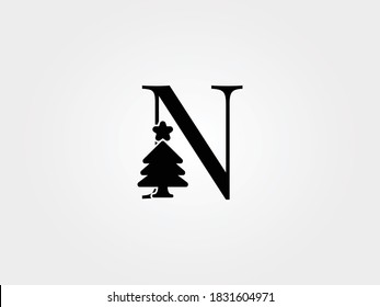 alphabet christmast tree letters n