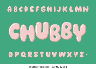 Alphabet Chubby Flower Pimk Cartoon vector