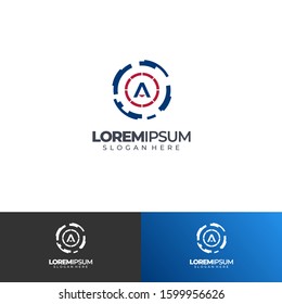 alphabet A circle business logo simple and elegant concept logo template