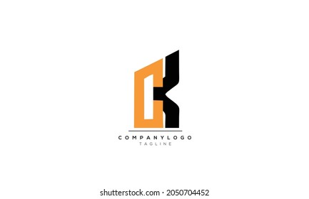 Alphabet CK KC Initial Letter Monogram Icon Logo vector illustration abstract  web character logotype 
initials icon badge business brand