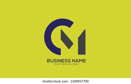 Plantilla de logotipo del vector de monograma creativo Alphabet CM o MC