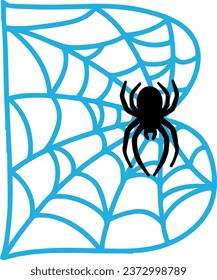 an alphabet with a cob web theme