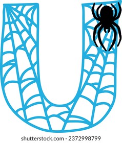 an alphabet with a cob web theme