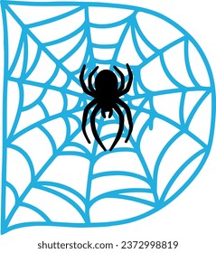 an alphabet with a cob web theme