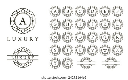 Alphabet collection of luxury ornament frame logo.