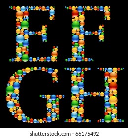 Alphabet of colorful balls