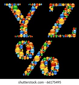 Alphabet of colorful balls