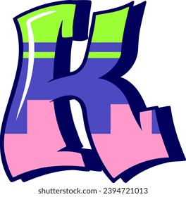 an alphabet with a colorful graffiti theme