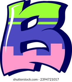 an alphabet with a colorful graffiti theme