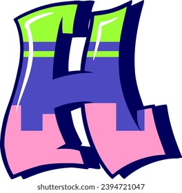 an alphabet with a colorful graffiti theme