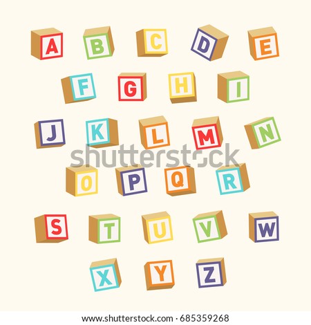 Alphabet Colorful Toy Blocks Font Children Stock Vector (Royalty Free ...