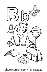 Alphabet coloring page - B