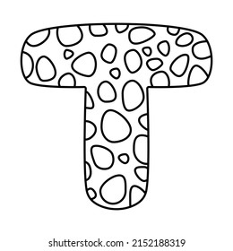 Alphabet coloring page book for children. Hand drawn vector alphabet letters sign doodle font set. Vector illustration