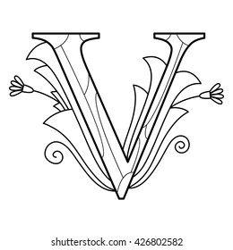 Alphabet Coloring Page Capital Letter Vector Stock Vector (Royalty Free ...