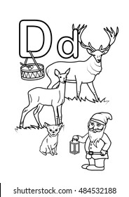 Alphabet coloring page - D
