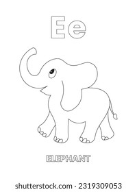 Alphabet coloring page for kids activity book interior