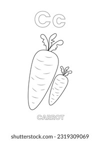 Alphabet coloring page for kids activity book interior