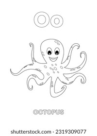 Alphabet coloring page for kids activity book interior