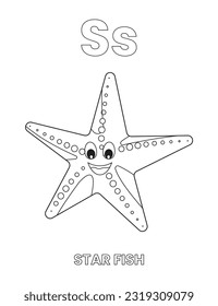 Alphabet coloring page for kids activity book interior