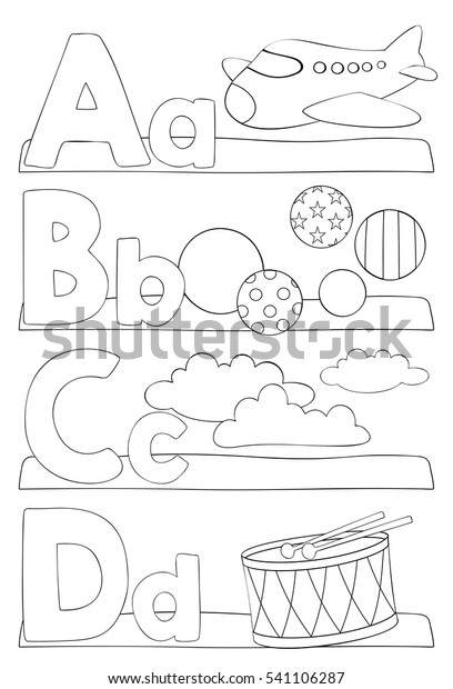 Alphabet Coloring Page Letters B C Stock Vector Royalty Free 541106287