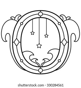 Alphabet coloring page. Vector illustration.
