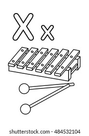 Alphabet coloring page - X