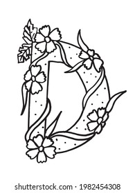 PÁGINA DE COLORO DE ALFABETO,DISEÑO DEL VECTOR, VECTOR DE FLORES
