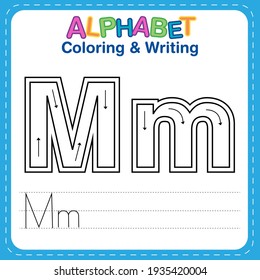 Alphabet coloring and writing for children
