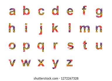 alphabet with colors rings shape