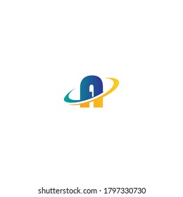 Alphabet combine circle icon logo illustration