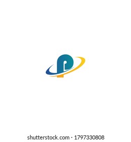 Alphabet combine circle icon logo illustration