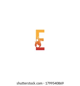 Alfabeto combinar plantilla de icono de llama vector