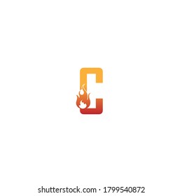 Alphabet combine flame icon template vector
