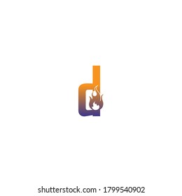 Alphabet combine flame icon template vector