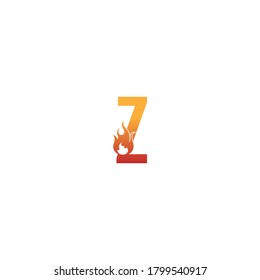 Alphabet combine flame icon template vector