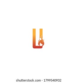 Alphabet combine flame icon template vector