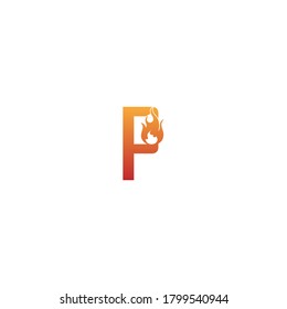 Alphabet combine flame icon template vector