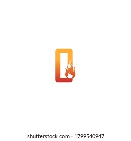 Alphabet combine flame icon template vector