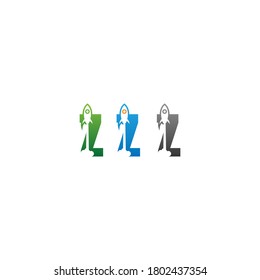 Alfabeto combinar plantilla de icono de cohete vector