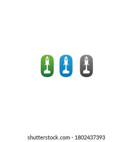 Alphabet combine rocket icon template vector