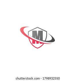 Alfabeto combinar el blindado y la plantilla de icono de círculo vector