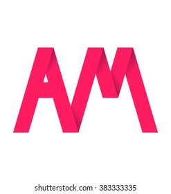 AM alphabet composition for logo or signature