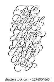 alphabet composition on white bagkground
