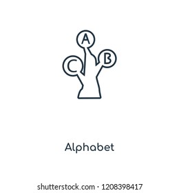 Alphabet concept line icon. Linear Alphabet concept outline symbol design. This simple element illustration can be used for web and mobile UI/UX.