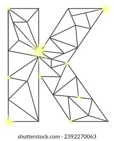 an alphabet with a connected star theme
