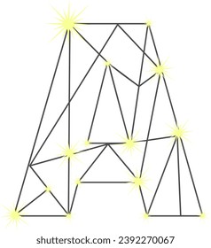 an alphabet with a connected star theme