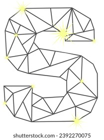 an alphabet with a connected star theme