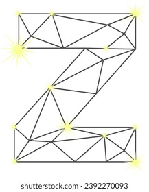 an alphabet with a connected star theme