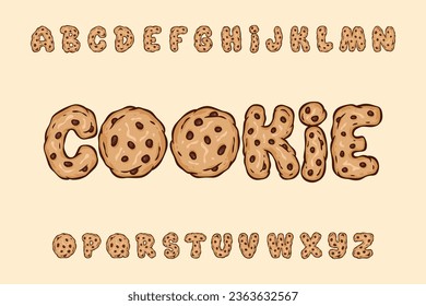 Alphabet Cookie Chocolate Chip Cartoon Vektor