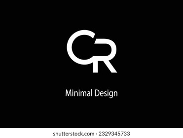 Alphabet CR, monogram logo design, CR vector logo design, line art, 